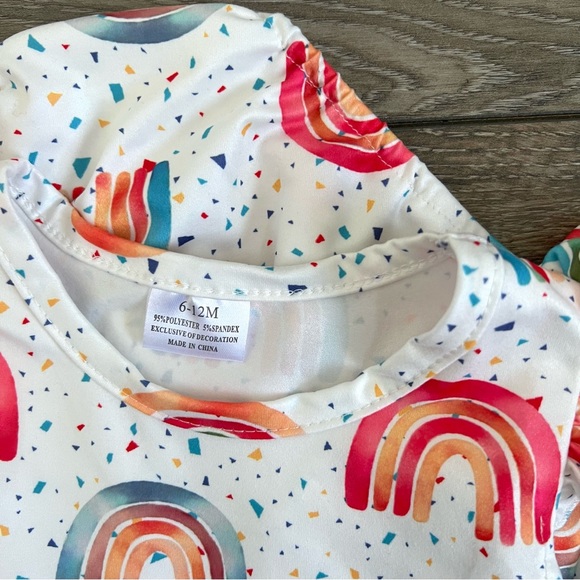 Baby Girl Colorful Rainbow Romper - Picture 2 of 2